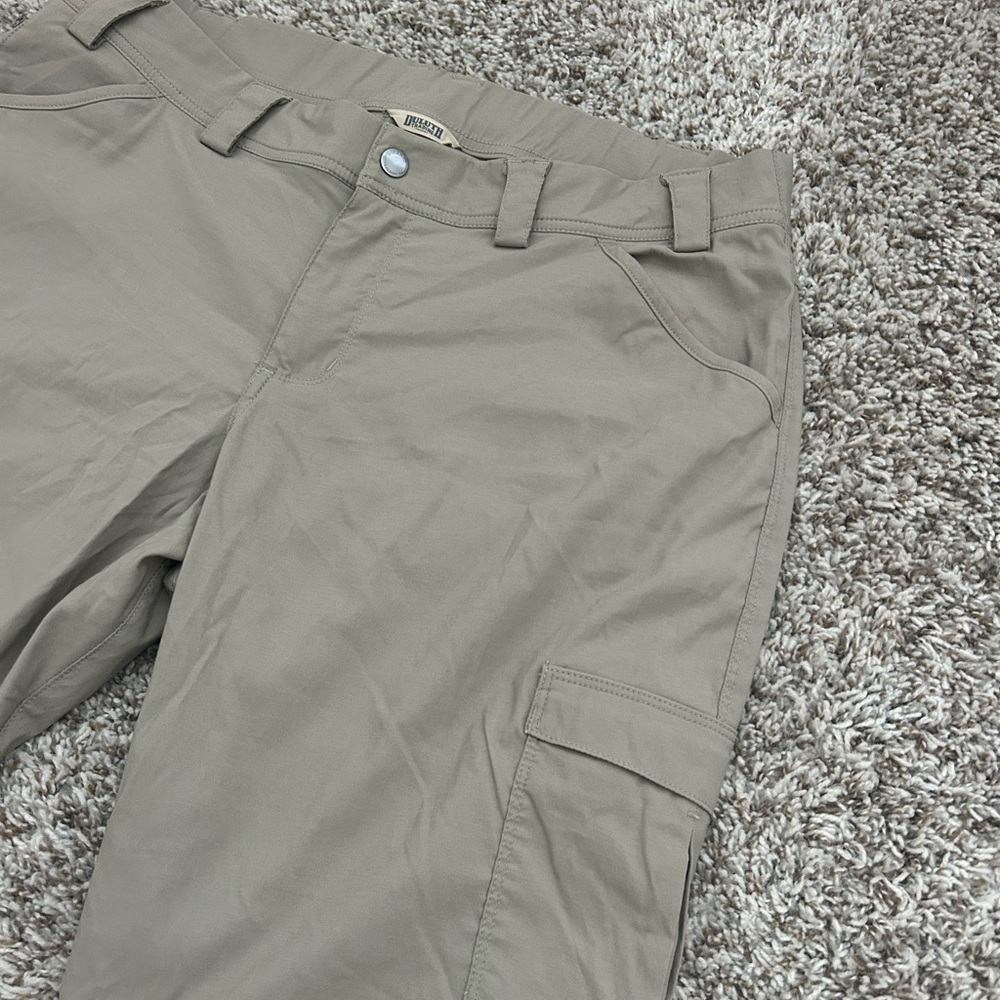 Duluth Trading Pants Womens Size 16x33 Beige Roll-Up Cargo Dry On The Fly - Picture 2 of 8